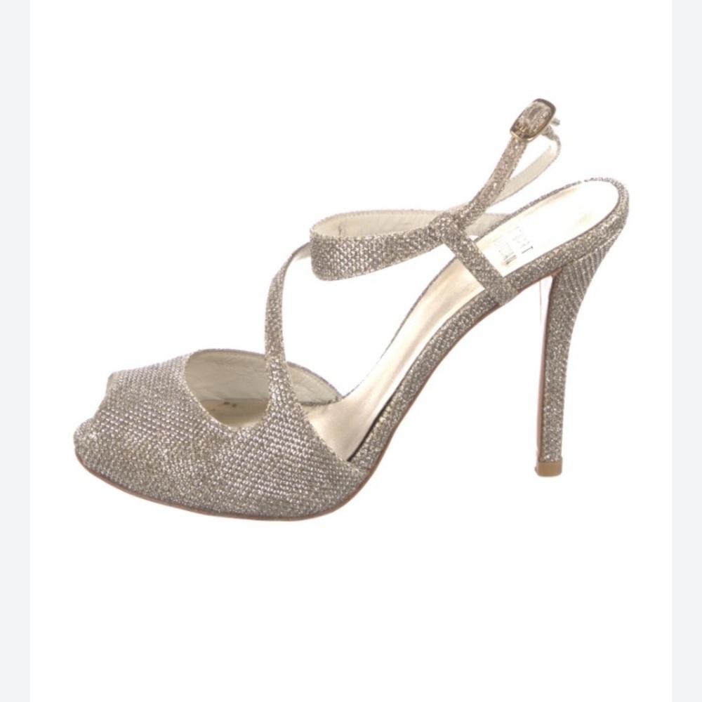 Stuart Weitzman Glitter Accent Slingback Heels